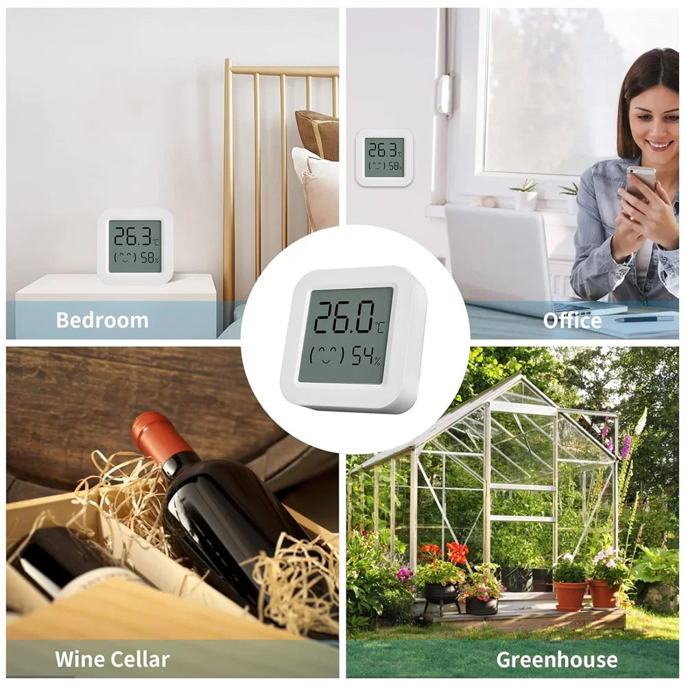 Sensor de Temperatura y Humedad Tuya Zigbee con Pantalla LCD – Compatible con Alexa y Google Home
