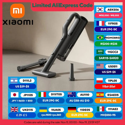 Aspiradora Inalámbrica XIAOMI MIJIA para Auto y Hogar 21kPa – Motor Brushless, Carga Rápida USB-C, Filtro 5 Etapas