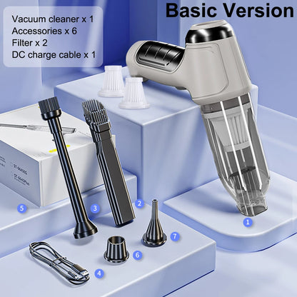 Aspiradora Inalámbrica Portátil para Auto 95.000Pa – Mini Handheld con Función Soplador