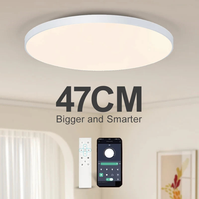 Lámpara de Techo LED MARPOU Smart – Regulable con Control Remoto para Dormitorio y Living