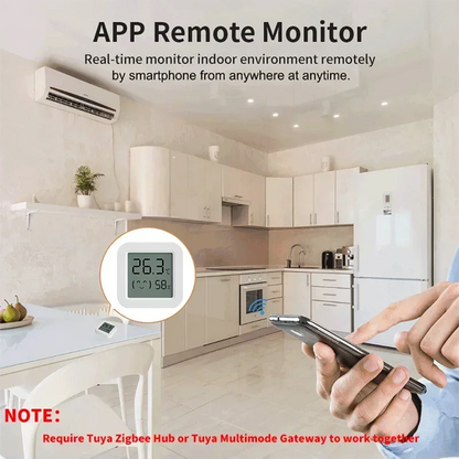 Sensor de Temperatura y Humedad Tuya Zigbee con Pantalla LCD – Compatible con Alexa y Google Home