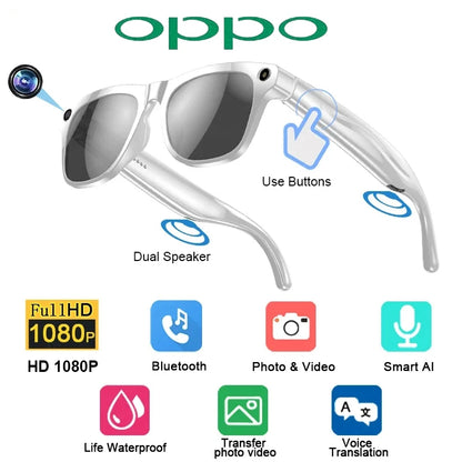 Gafas Inteligentes OPPO con Cámara HD y Bluetooth – Llamadas, Música y Grabación