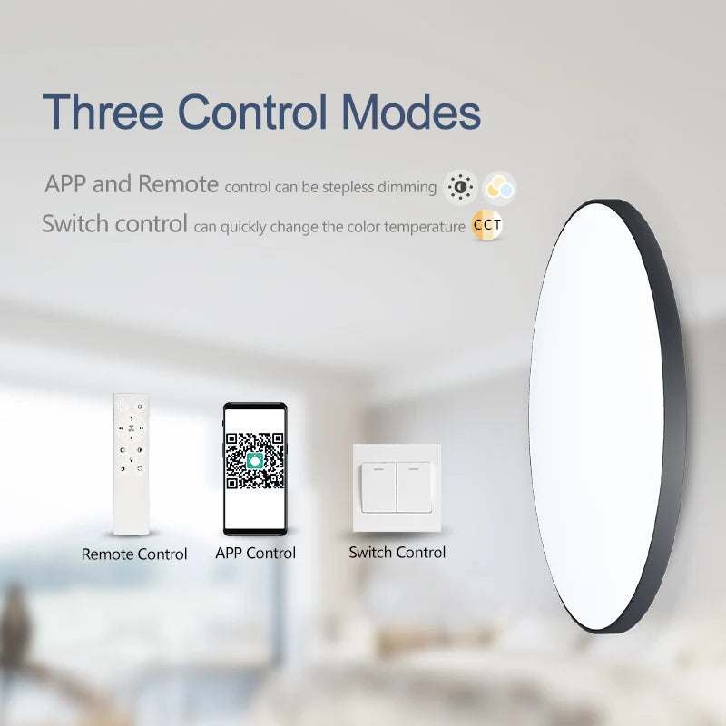 Lámpara de Techo LED MARPOU Smart – Regulable con Control Remoto para Dormitorio y Living