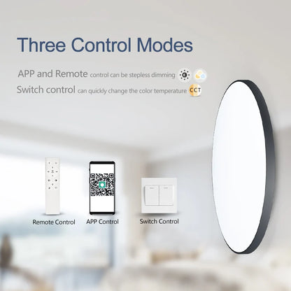 Lámpara de Techo LED MARPOU Smart – Regulable con Control Remoto para Dormitorio y Living