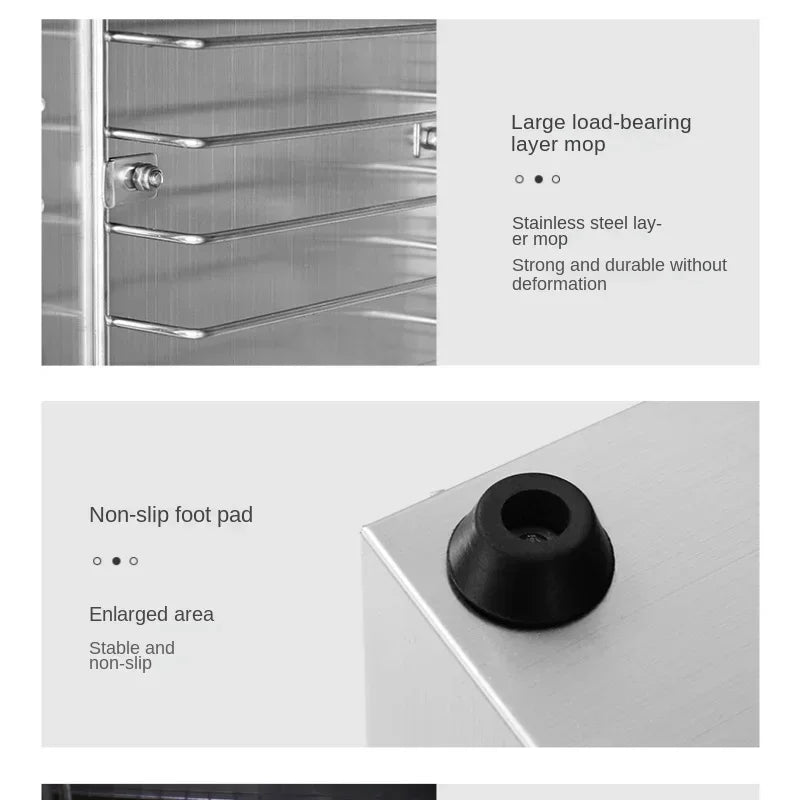 Deshidratador de Alimentos Digital de Acero Inoxidable – 8 Bandejas, Control de Temperatura 30–90 °C, Silencioso