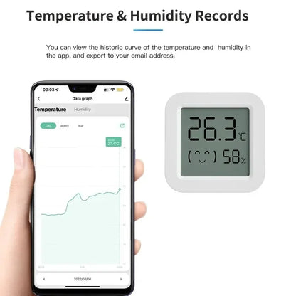 Sensor de Temperatura y Humedad Tuya Zigbee con Pantalla LCD – Compatible con Alexa y Google Home